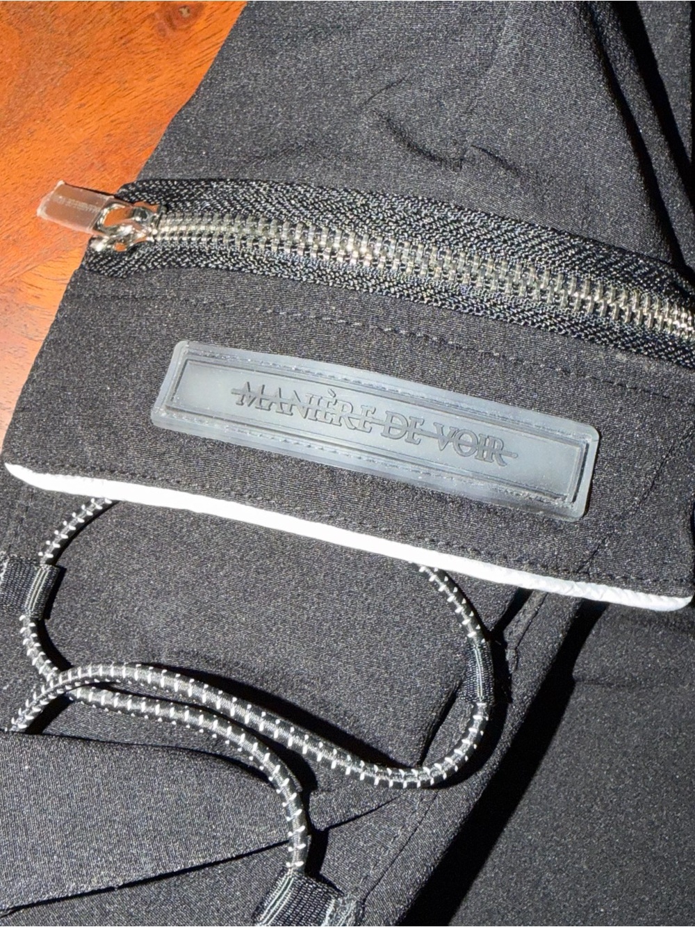 Maniere De Voir - Reflective Piped Cargo Pants Black Size 8 - Picture 4 of 5